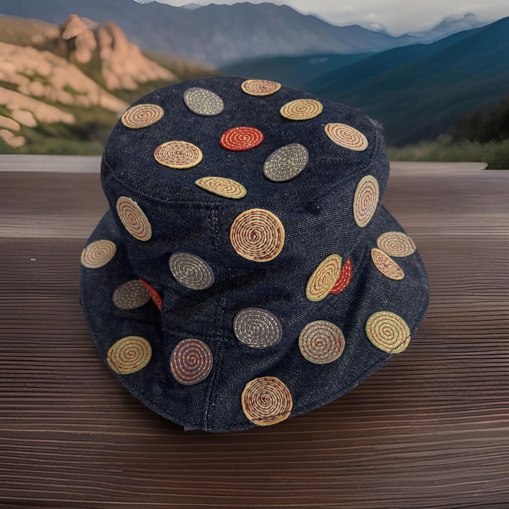 Bath & Body Works Vintage Girls Denim Bucket Hat Reversible Denim Sun Protection